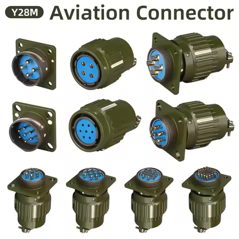 Y28M 28mm Aviation Plug Socket 4/7/8/10/12/14/19/24/32/37Pin Fixed Type Industrie Male Female Fast B