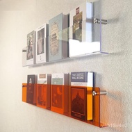 11💕 Acrylic Creative Wall Hanging Bookshelf Wall Shelf Transparent Picture Book Shelf Magazine Rack Wall Decorative Stor