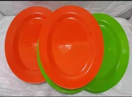 1 LUSIN PIRING OVAL PLASTIK KECIL SEMI MELAMIN  25 cm / Piring Makan &amp; Saji Termurah