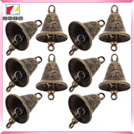 🎄10pcs Small Antique Bells Hanging Cowbells Wind Chime Accs Wall Decor For Wreaths Outdoor Indoor