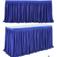 Table Skirting Party Buffet Pleated Table Skirt/, Habutai Shiny Filamin Fabric, Height 85cm, Length 