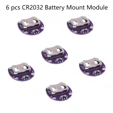6pcs Lilypad Coin Cell Battery Holder CR2032 Battery Holder Case Module, Compatible with Arduino, ST