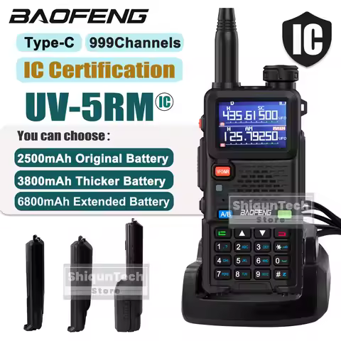 UV-5RM Baofeng Walkie Talkie Ture 10W FM Radio IC Certification USB-C Charging High Power 2500mAh/38