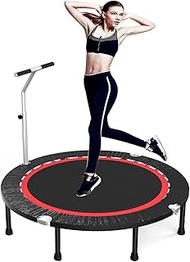 Trampette 50" Mini Trampoline Fitness Rebounder With Adjustable Armrest, Home Exercise Aerobic Exercise Foldable Trampoline Rebounder