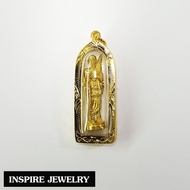 Inspire Jewelry (NN) 2 Phra Sivali Amulets Framed In Gold And Brass. Worship To Acquire Good Fortune
