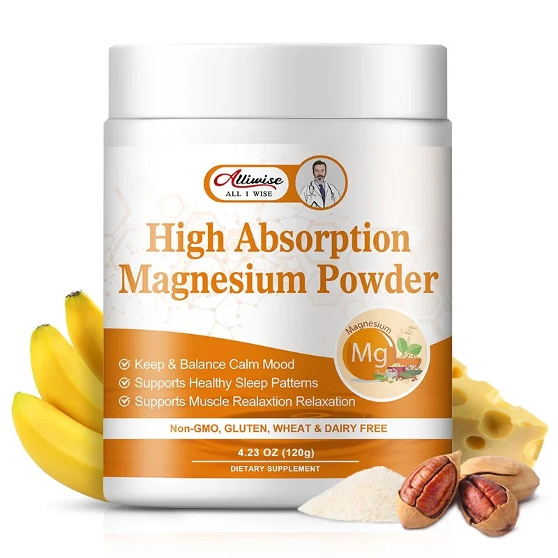 Alliwise Magnesium Complex Powder 680MG(120กรัม)-อาหารเสริมพร้อม Citrate Glycinate Citrate Oxide สํา
