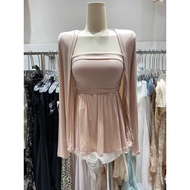 Sexy Tube Top Two-Piece Set with Cardigan - Spring Summer Fashion 2025