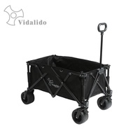 Vidalido Wagon Foldable Trolley Camping Cart Hand Pull Storage Cart 4 Wheels Outdoor Picnic Cart