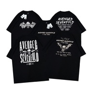 Avenged Sevenfold (A7X) Classic Tour T-Shirt | Basic Black | 100% Cotton | Unisex Lelaki & Perempuan