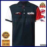 Aprilia Baju Polo T Shirt T-Shirt Tshirt Tee Cotton Sulam Casual Unisex Pakaian Fashion Motorsport