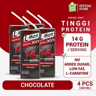 4 Pack - L-Men Hi Protein 2 Go Chocolate 200 ML RTD Ready to Drink - High Protein Supplement Ready t