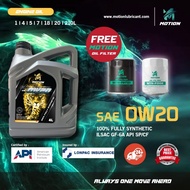 MOTION API SP Fully Synthetic Engine Oil Car Lubricant (0W20/3L/4L)