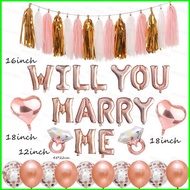 B4 31PCS/set 16inch WILL YOU MARRY ME Balloon Set Wedding Proposal Balloon party decoration foil bal