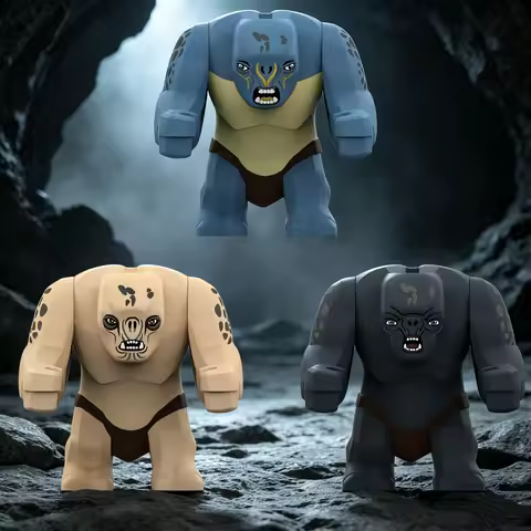 Large Monster Troll Building Blocks Minifigure Set, 3 Color Giant Orc Brick Figures