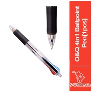 S-wholesale O&Q 4in1 Color 0.7mm Smooth Writing Ballpoint Pen Portable Sketching Drawing School Stat