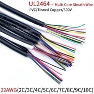 【✱2023 HOT✱】 fka5 1m Sheathed Wire Cable 22awg Channl Audio Line 2 3 4 5 6 7 8 9 10 Cores Insulated Soft Copper Cable Signal Control Wire Ul2464