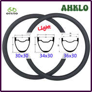 AHKLO ขอบคาร์บอนน้ำหนักเบา MTB XC 29er 30มม. ลึก34มม. 36มม. กว้าง24 28 32รู3K 12K Twill ผิวด้าน29นิ้