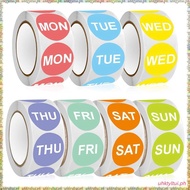 [L U T I] 7 Day of the Week Sticker,1 Inch Round Day Dot Food Rotation Labels-3500 Pcs Date Stickers