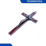 BENEDICT METAL HANGING CROSS + BOX (20 CM) CATHOLIC WALL CROSS/ HANGING CROSS/ SALIP/ BENEDICT CROSS