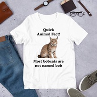 [Cod] T Shirt Men Ugly Shirt Fun Animal Fact Bobcat Funny Meme Shirt Ironic Shirt Cat Lover Gift Odd