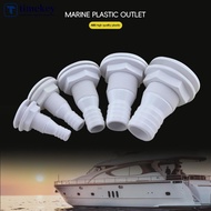 TIMEKEY Marine Boat Thru Hull Fitting Connector Plastic Boat Drain Bilge Pump Plumbing For 5/8, 3/4, 1 Inch Hose J3K2