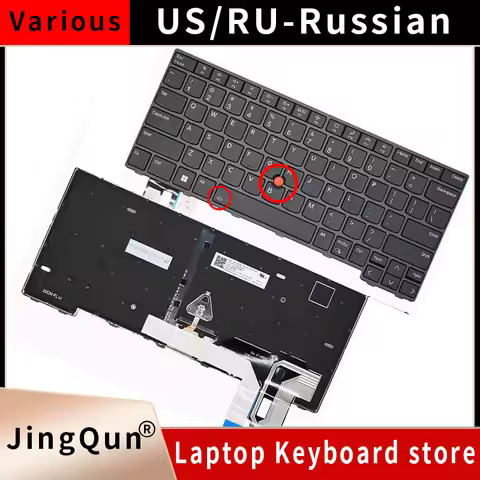 US Russian Layout Keyboard For Lenovo ThinkPad T14 Gen 3/4 L14 Gen 3/Gen 4 P14S Gen 3 5N21D68197 5N2