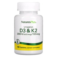 NaturesPlus, Vitamins D3 & K2, 90 Tablets