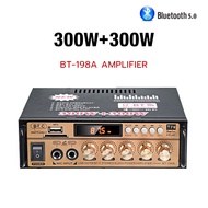 Power Amplifier Wireless Bluetooth Karaoke Fleco Bt-198A 300w+300w Power Amplifier Wireless Audio Stereo 2 Channel Bluetooth Amplifier Mini Bluetooth Bt-198a