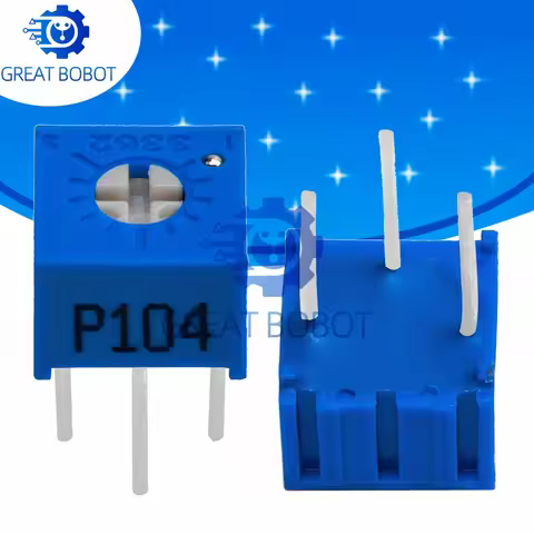 3362P Trimmer Potentiometer Kit (10PCS, 500Ω–100KΩ, 101–105 Values): Adjustable Resistor for Arduino