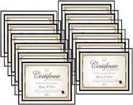 Rempry 8.5x11 Picture Frame Set of 12, Black Glass Photo Frames 8.5 by 11 for Certificate Diploma Do