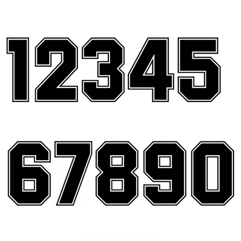 A1111# Figures 0 1 2 3 4 5 6 7 8 9 Racing Number Helmet Racing Vinyl Decals Motorcycle Accessories S