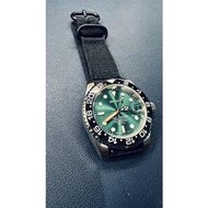 ※Seiko Mod 精工 gmt 綠面 橘針 自動上鍊 藍寶石玻璃 機械錶