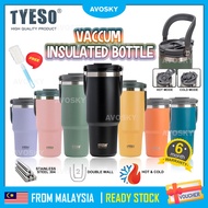 Tyeso Water Tumbler With Handle 600/750/900/1200ml Stainless Insulated Thermos Flask Bottle Botol Ai