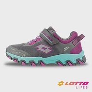 【LOTTO 義大利】童鞋 冒險王 2.0 防潑水越野跑鞋- 22cm 灰/紫