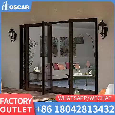 Folding sliding door system aluminum glass bifold door