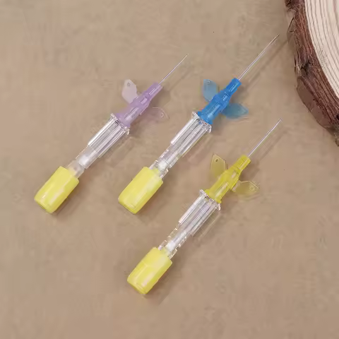 Disposable Animals IV Cannula Intravenous Injection Catheter With Wing 22G 24G 26G For Pet Dog Cat V