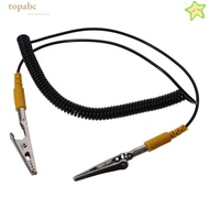GORROS Coiled Cord, PU,Metal Black Anti-Static ESD Grounding Cable, Long Life Span 180cm / 71" Male-