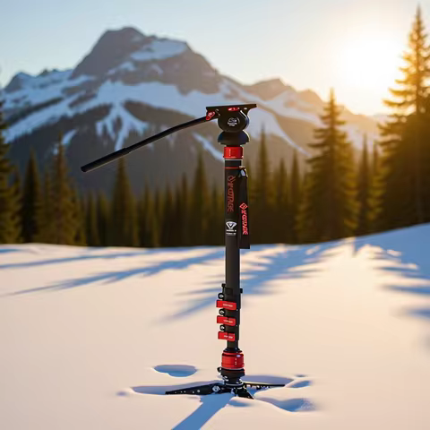 IFOOTAGE Cobra 3 C180F Or MP3O Panoramic spherical head , 71" Monopod , Carbon Fiber Travel Monopod 