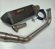 ท่อ Click150i  ชุดท่อ Click150i+ปลายท่อAK 14นิ้วเคฟล่าล้วน