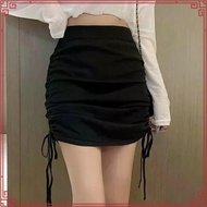 Msia Ready Stock🔥SK2301 Drawstring Plain High waist Skirt