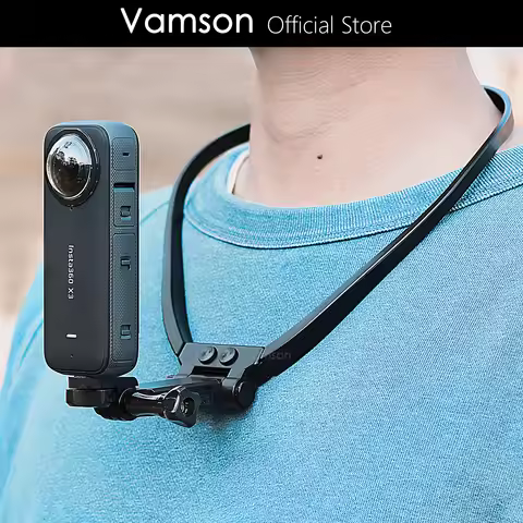 Vamson Neck Hold Mount for Insta360 X3 GoPro Hero 11 10 9 DJI Osmo Action Camera Anti-shake Lanyard 