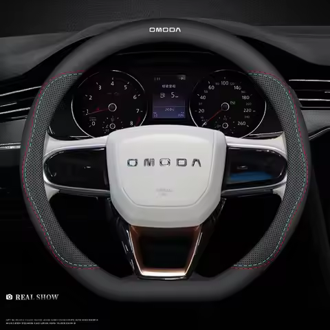 Car Leather Steering Wheel Cover For Chery Omoda 5 EV 20242025 D-type Anti-Slip Auto Steering Wheel 