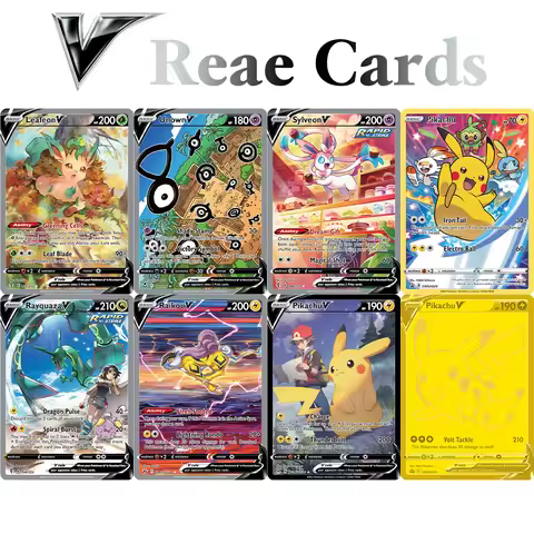 PKM V Cards holographic Game Proxy Cards Lugia Leafeon Mew Palkia Pikachu Raikou Rayquaza Regidrago 