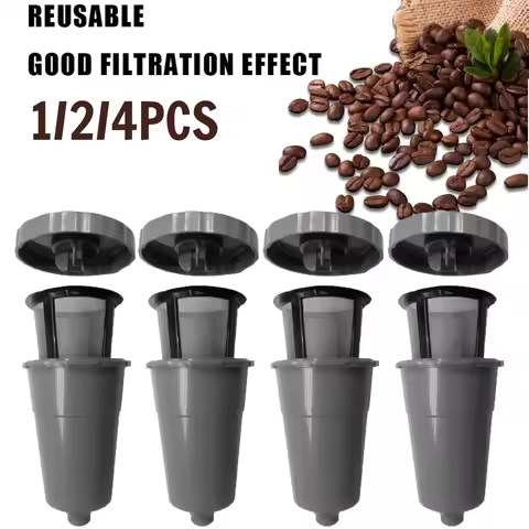 1/2/4pcs Reusable K-Cup Filter Brew Coffee Tea Refillable Coffee Filters Mesh 43ml Coffee Reusable P