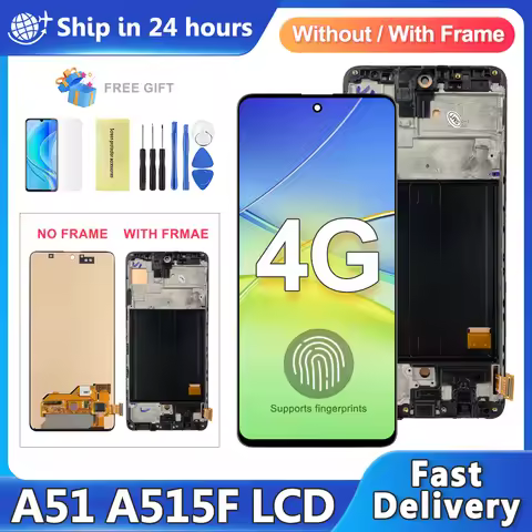 OLED A51 Display For Samsung A51 LCD SM-A515 SM-A515F A515 Display Touch Screen Digitizer Assembly R