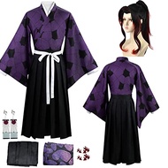 TFRVMA Kokushibo Cosplay Costume Kimono Tsugikuni Yoriichi Cosplay Costume Suit With Earring