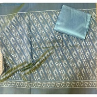 (Fabric Set) Silk Fabric Woven With A Basket Squirrel Tail Chain (2 Meter Patterned + 2 Plain Color)
