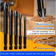 Multifunctional triangular drill bit, glass and tiles and vitrified brick hole punching drill Set