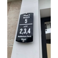 Personalized House Address Plate Blk Lot Signage Home Number Plate 5.0mm Thick