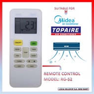MIDEA/ TOPAIRE AIRCOND REMOTE CONTROL RG-52 (FOR MIDEA REPLACEMENT)